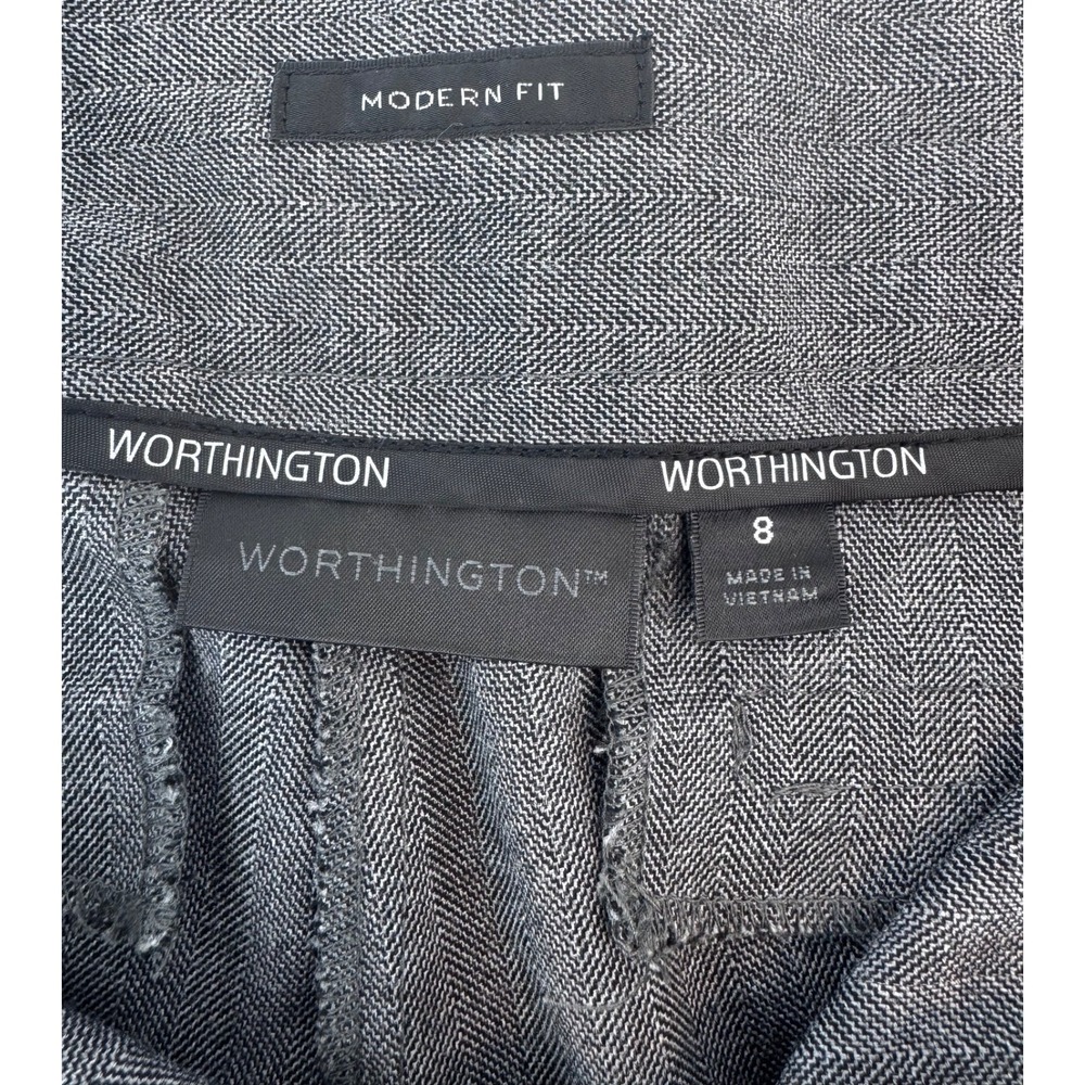 Worthington Women's Gray Dress Pants Size 8 Modern Fit Flat Front Work Slacks - Picture 12 of 16